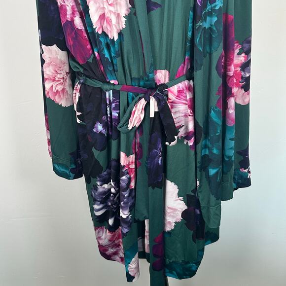 Cacique Floral Micro Robe, Soft Microfiber,  Sz 22/24 - Picture 4 of 8